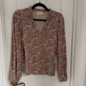 Nation LTD Floral Blouse - Pink and Cream